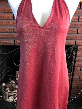 Wicked Weasel Shimmery Red Halter Dress **RARE**